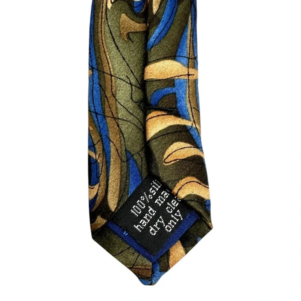 Cocktail Colors Men's Multicolor Abstract Peacock Novelty Neck Tie 100% Silk